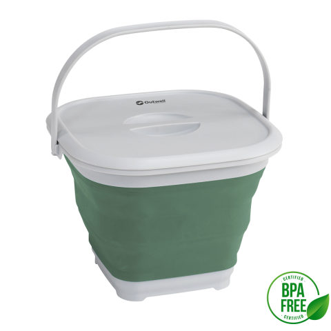 Outwell Collaps Bucket Square W/Lid Katlanır Kamp Kovası S. Green