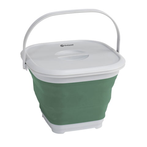 Outwell Collaps Bucket Square W/Lid Katlanır Kamp Kovası S. Green