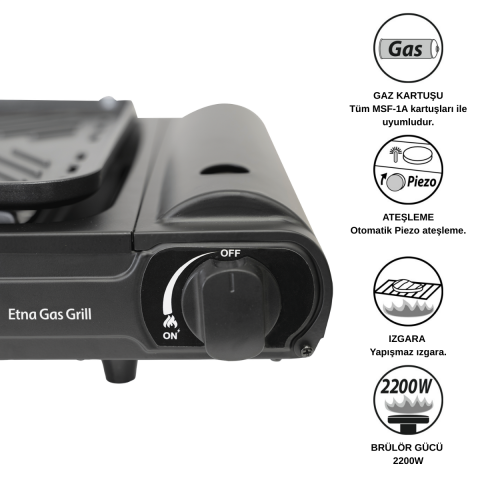 Outwell Etna Gas Grill Seramik Kaplaama Portatif Gazlı Barbekü