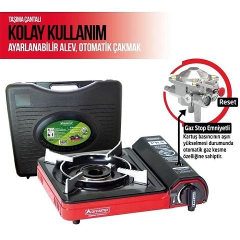 Orcamp CK-505 Portatif Kamp Ocağı Kırmızı