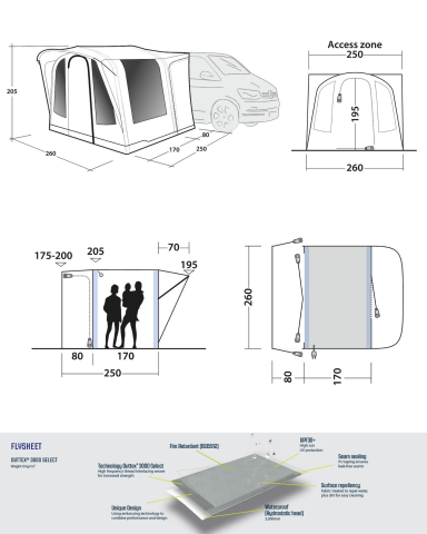 Outwell Santa Monica Air Premium Araç & Karavan Yan Şişme Çadır