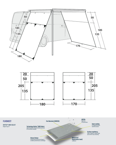 Outwell Fallcrest Side Panel Set Panelvan Araç Yan Tente