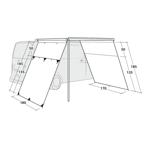 Outwell Fallcrest Side Panel Set Panelvan Araç Yan Tente