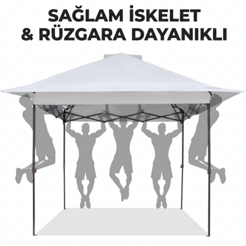 Fundango SunHaven 300 Premium | 3x3 m Otomatik Gazebo & Gölgelik White
