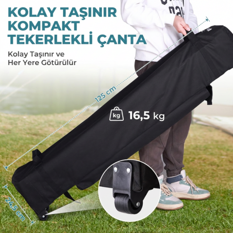 Fundango SunHaven 300 Premium | 3x3 m Otomatik Gazebo & Gölgelik White