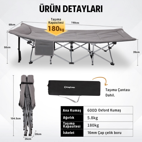 KingCamp OAK C10 PLUS | Ultra Konforlu Dolgulu Portatif Kampet