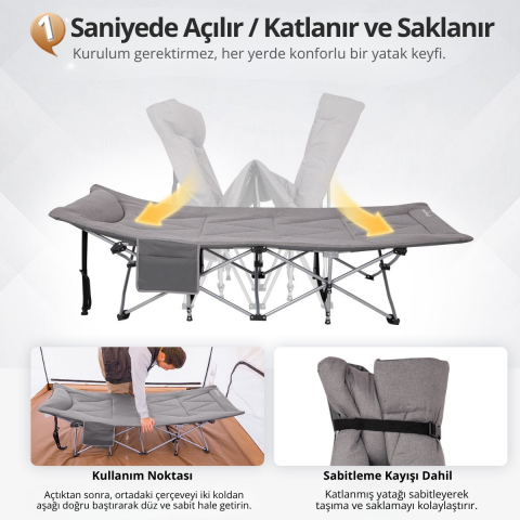 KingCamp OAK C10 PLUS | Ultra Konforlu Dolgulu Portatif Kampet