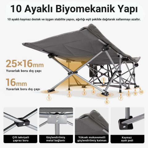 KingCamp OAK C10 PLUS | Ultra Konforlu Dolgulu Portatif Kampet