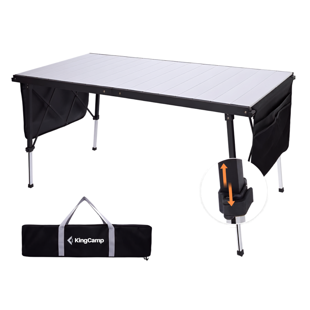 KingCamp GRANITE C14070 | 140x70 cm Geniş Katlanır Lux Kamp Masası