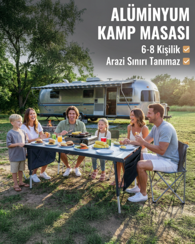 KingCamp GRANITE C14070 | 140x70 cm Geniş Katlanır Lux Kamp Masası