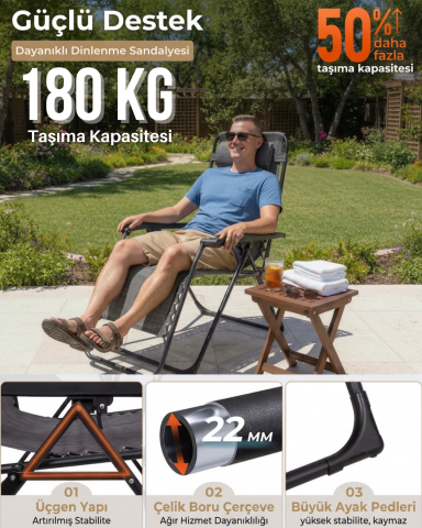 KingCamp DAYLILY B10 Zero Gravity | 2'li Set Ayarlanabilir Kamp Sandalyesi & Şezlong