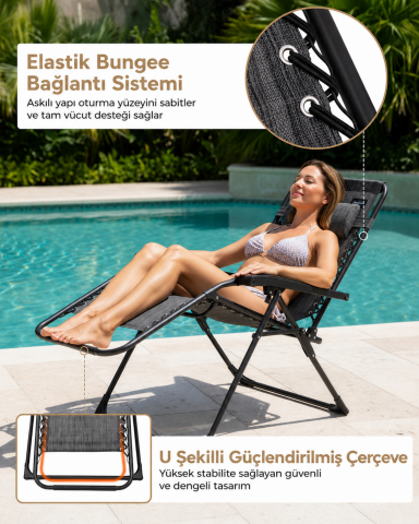 KingCamp DAYLILY B10 Zero Gravity | 2'li Set Ayarlanabilir Kamp Sandalyesi & Şezlong