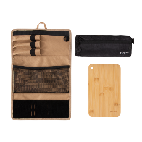 KingCamp ROAM Light | Bambu Kesme Tahtası ve Mutfak Ekipmanları Çantası