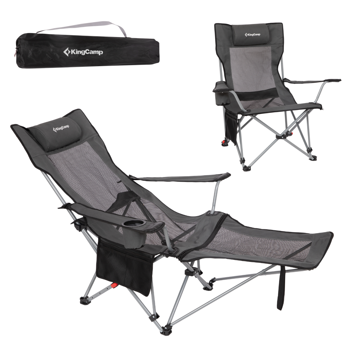 KingCamp WILLOW AeroComfort Lounge 4 Pozisyonlu Yatabilen Kamp Sandalyesi