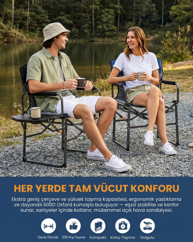 KingCamp ASH C30 Premium Comfort Katlanır Kamp Sandalyesi