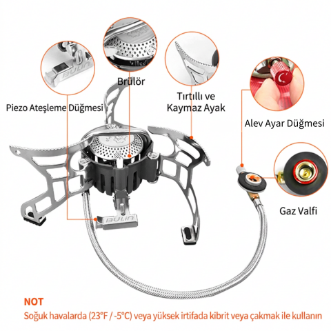 Bulin BL100-T4-A WindPro 3500W Rüzgar Korumalı Izgaralı Kamp Ocağı