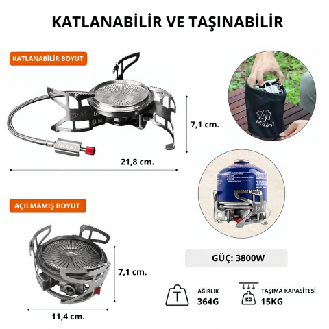 Bulin BL100-B15N 3800W WindPro UltraLight Kamp Ocağı