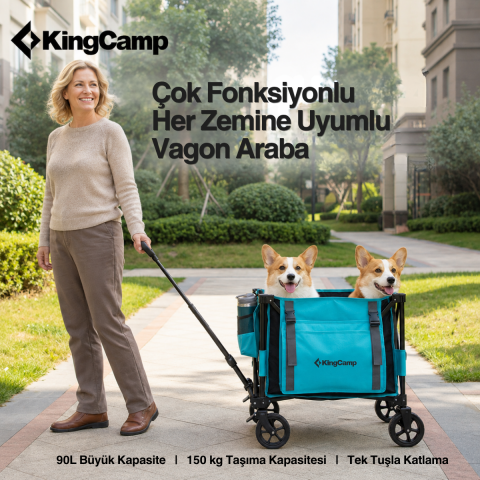 KingCamp CUBE S5 I Çok Amaçlı 90 L Katlanır Vagon Araba