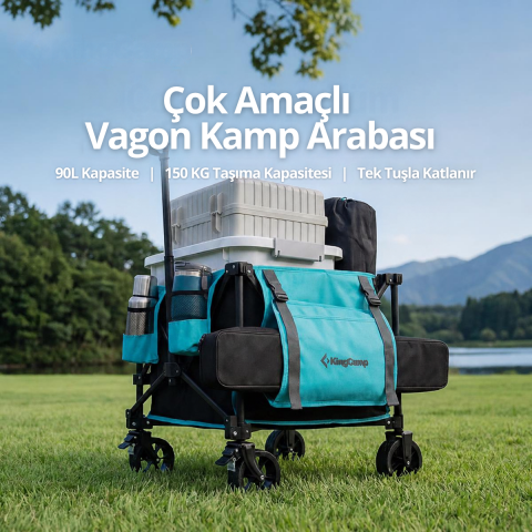 KingCamp CUBE S5 I Çok Amaçlı 90 L Katlanır Vagon Araba