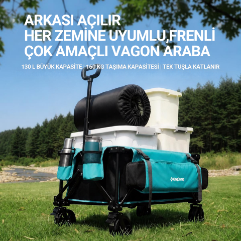 KingCamp FLEXTAIL M5 Çok Amaçlı 130 L Katlanır Vagon Araba
